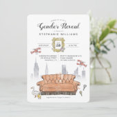 Invitation AMIS™ | Central Perk Baby shower de révélation de (Debout devant)