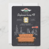 Invitation AMIS™ | Central Perk Chalkboard Anniversaire (Devant)