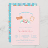 Invitation AMIS™ | Central Perk Mobile Baby shower (Devant / Derrière)