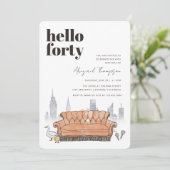 Invitation AMIS™ | Central Perk Watercolor 40e anniversaire (Debout devant)