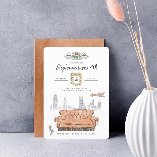 Invitation AMIS™ | Central Perk Watercolor Anniversaire Invit