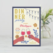 Invitation Amis d'anniversaire Soirée Repas Dégustation de vi (Debout devant)