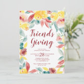 Invitation Amis d'automne donnant l'action de grâce à l'aquar (Debout devant)