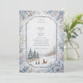 Invitation Amis de la forêt sous l'hiver (Debout devant)