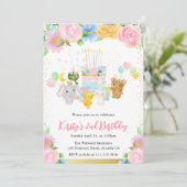 Invitation Amis de l'Aile Floral Cute Animal Anniversaire (Debout devant)