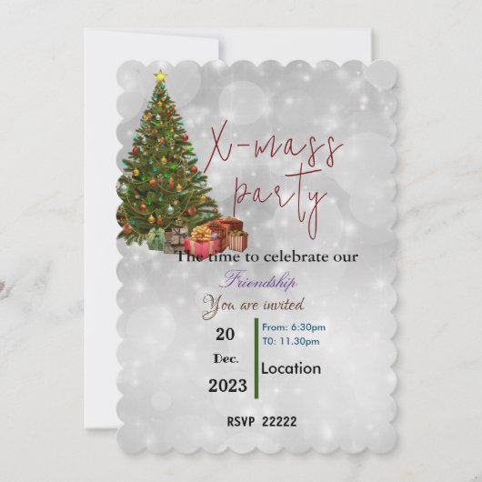 Invitation Amis de Noël (Devant)