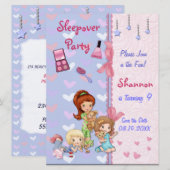 Invitation Amis de pyjama fête d'anniversaire de sommeil (Devant / Derrière)
