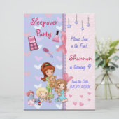 Invitation Amis de soirée pyjama Anniversaire Fête de nuit (Debout devant)