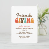 Invitation amis de Thanksgiving rétro offrant (Debout devant)