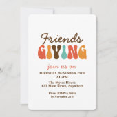 Invitation amis de Thanksgiving rétro offrant (Devant)