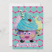 Invitation Amis décontractés et drôles, gâteau de famille et (Devant)