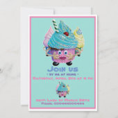 Invitation Amis décontractés Funny, gâteau de famille et café (Dos)