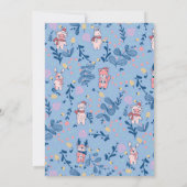 Invitation Amis drôles de la forêt  Motif de forêt bleue hive (Dos)