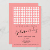 Invitation Amis du Coeur rose Saint-Galentin (Devant / Derrière)