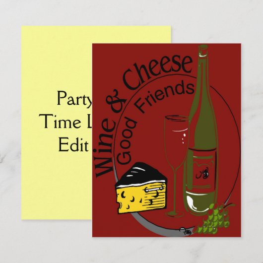 Invitation Amis du fromage à vin (Devant / Derrière)