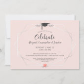 Invitation Amis frères et soeurs Graduation Party Blush Flora (Dos)