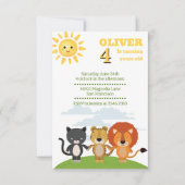 Invitation Amis Jungle Animaux Anniversaire (Devant)
