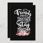 Invitation Amis Qui Restent Ensemble (Devant / Derrière)