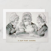 Invitation Amis vintages De Tea Party, Une Coupe Qui Accueill (Devant / Derrière)