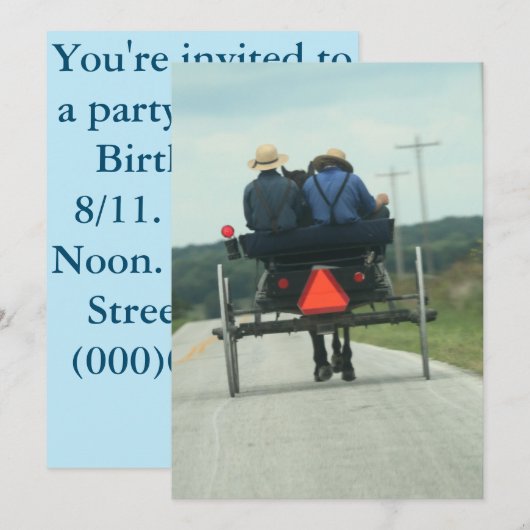 Invitation Amish (Devant / Derrière)