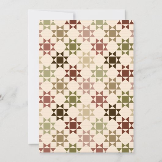 Invitation Amish Quilt Imprimer Quilt Thème Personnalisé Part (Dos)