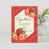 Invitation Amitié intemporelle avec fraise (Debout devant)