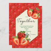 Invitation Amitié intemporelle avec fraise (Devant / Derrière)