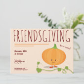 Invitation Amitié Souriant Vine Citrouille Thanksgiving (Debout devant)