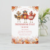Invitation Amitié Thanksgiving mignonne Turquie (Debout devant)