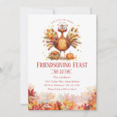 Invitation Amitié Thanksgiving mignonne Turquie (Devant)