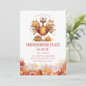 Invitation Amitié Thanksgiving mignonne Turquie (Debout devant)