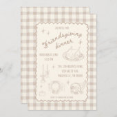 Invitation Amitié Thanksgiving Neutre esthétique (Devant / Derrière)