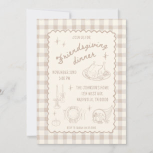 Invitation Amitié Thanksgiving Neutre esthétique