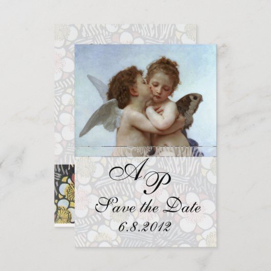 Invitation Amor et Psyche comme Enfants Mariage Party Monogra (Devant / Derrière)