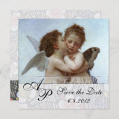 Invitation Amor et Psyche comme Enfants Mariage Party Monogra (Devant / Derrière)