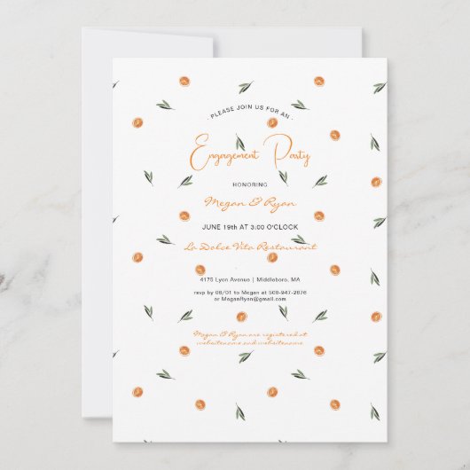 Invitation Amore & Aranci | Une partie d'engagement pour les (Devant)