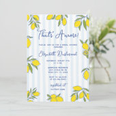 Invitation Amore Lemons Dessinés à la Main Rayures Bleues Bab (Debout devant)