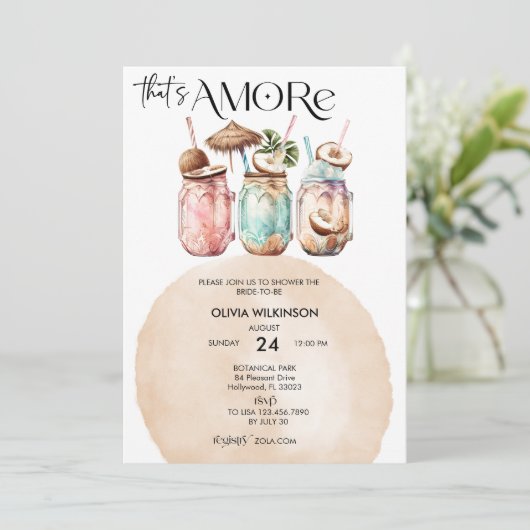 Invitation Amore | Réception de mariage à l'aquarelle (Debout devant)