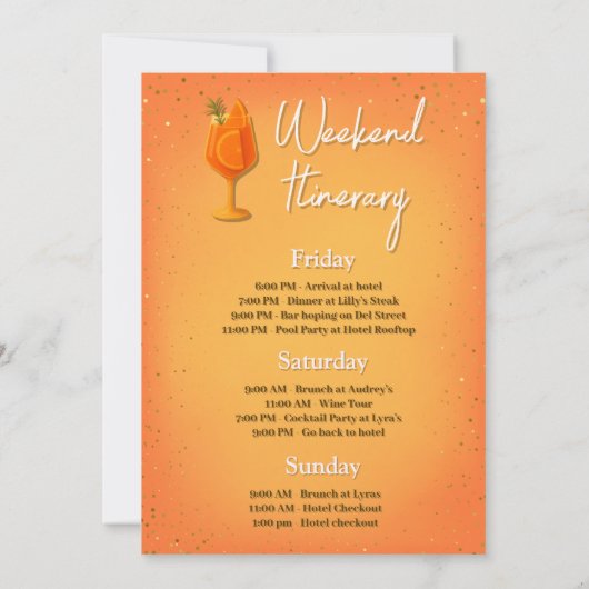 Invitation Amour à First Spritz Bachelorette Week-end (Dos)