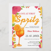 Invitation Amour à First Spritz Citrus Orange Fête des mariée (Devant)