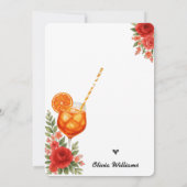 Invitation Amour à First Spritz Citrus Orange Fête des mariée (Dos)