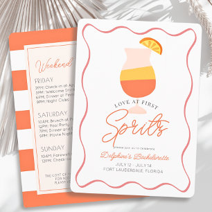 Invitation Amour à First Spritz Retro Bachelorette Week-end