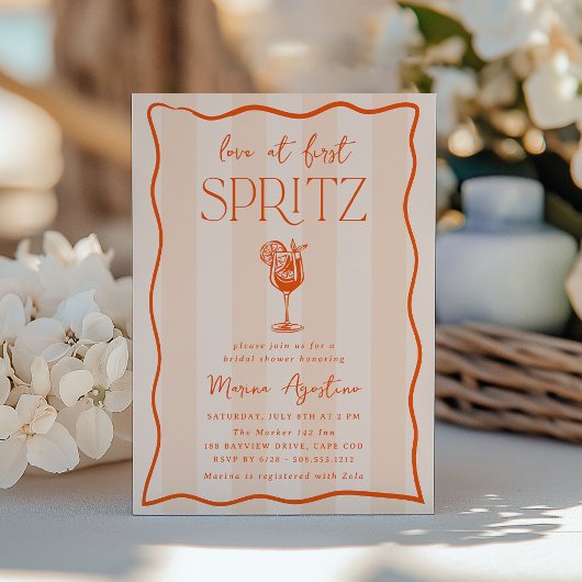 Invitation Amour à la Fête des mariées First Spritz