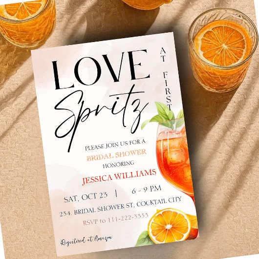 Invitation Amour à la Fête des mariées First Spritz