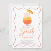 Invitation Amour à la Fête des mariées rétro First Spritz (Devant)