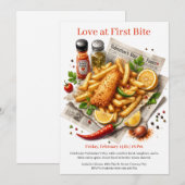 Invitation Amour à la première bouchée Fish and Chips Saint-V (Devant / Derrière)