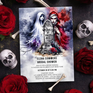 Invitation Amour à la première bouchée Mariage Vampire Shower