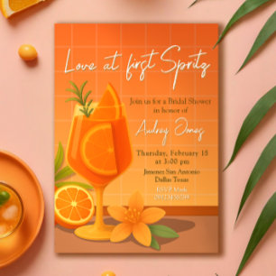 Invitation Amour à la première Fête des mariées Spritz