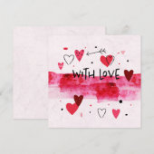 Invitation Amour à l'aquarelle (Devant / Derrière)