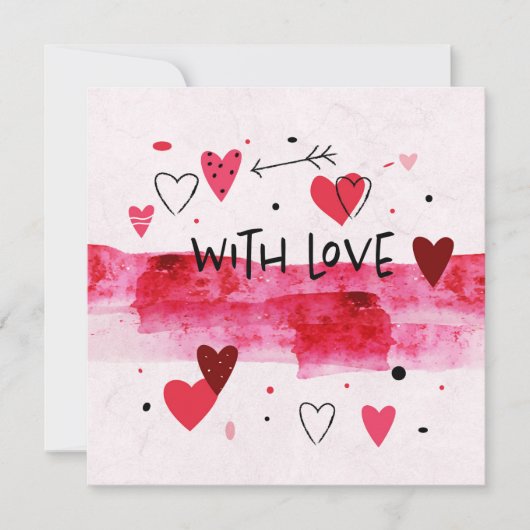 Invitation Amour à l'aquarelle (Devant)